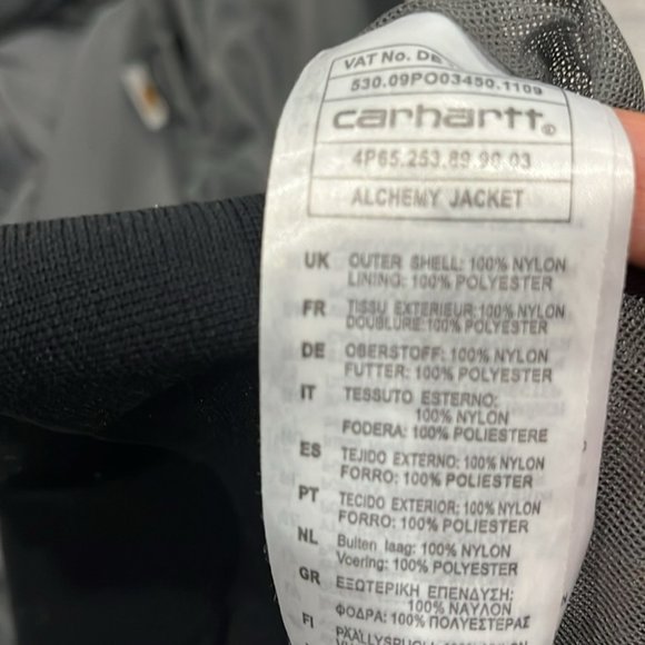 [XL]Carhartt Black Windbreaker with Lining - Picture 9 of 9